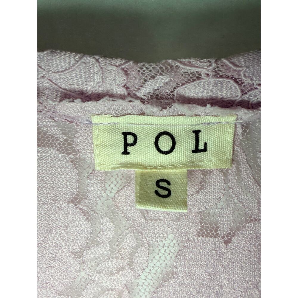 POL Short Sleeve Oversized Patchwork Lace Top Lavender Small Boho Shabby Chic - Picture 7 of 9